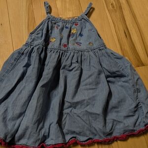 Starry Embroidered Denim Dress for Kids